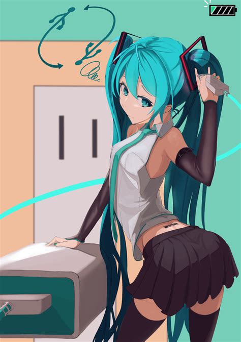 Ducati Hatsune Miku Vocaloid Absurdres Commentary Highres Girl Android Aqua Eyes