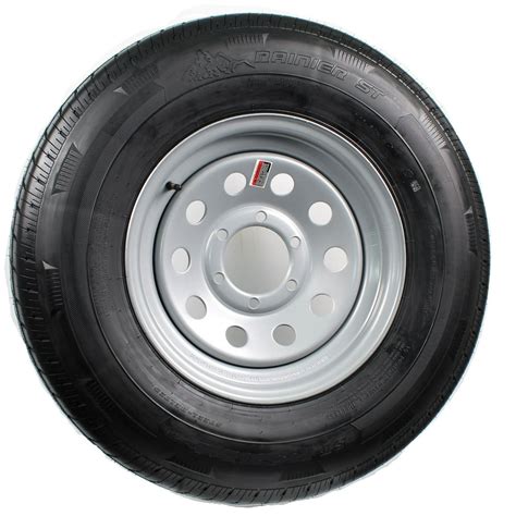 Trailer Tire On Rim St22575d15 H78 15 15 In D 6 Lug Wheel Silver