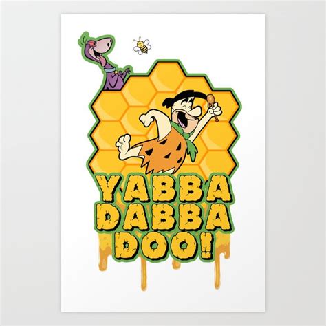yabba dabba doo art print by rad rags society6