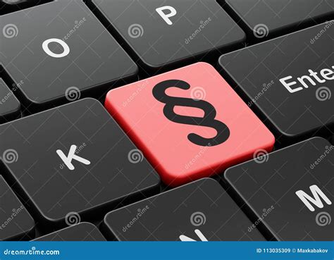 Law Concept Paragraph On Computer Keyboard Background Stock