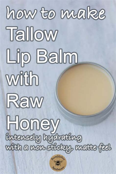 A Deeply Moisturizing Homemade Lip Balm Made With Tallow And Raw Honey