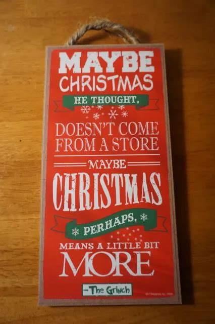 THE GRINCH MOVIE QUOTE Sign Holiday Whoville Christmas Party Home Decor