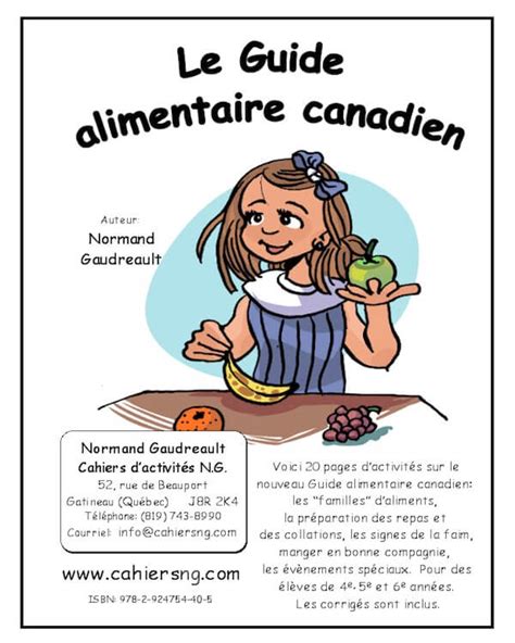 Le Guide alimentaire canadien - PDF (4e/5e) — Fiches reproductibles ...