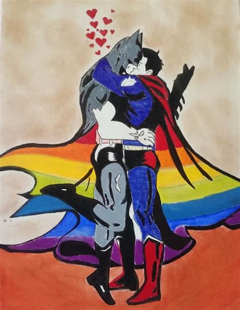 Desenho De Beijo De Batman E Super Homem Causa Polêmica Em Exposição Em Mg