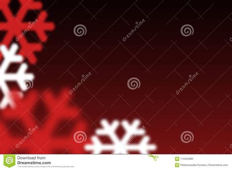 Abstract Christmas Red Tone Background Of Blurred Snow Flake Stock