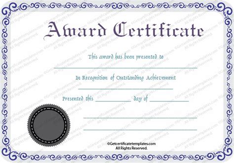 First Place Award Certificate Template 2 Templates Example