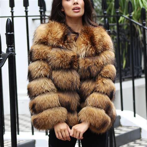 Real Raccoon Fur Jacket Women Winter Coat Fashion Genuine Leather Full
