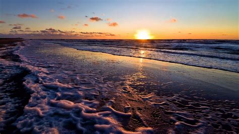 Sunset Nature Beach Sea Evening Wallpaper 117409 1920x1080px