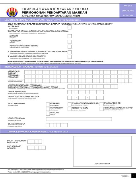 Moshims cara isi borang kwsp 14 to download moshims cara isi borang kwsp 14 just right click and save image as. Panduan Mengisi Borang Kwsp 1 Bagi Permohonan Pendaftaran ...