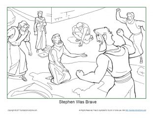 Want to discover art related to coloringpages? Stephen Was Brave Coloring Page on Sunday School Zone