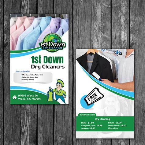 Bold, Colorful, Dry Cleaner Poster Design for 1st Down Dry Cleaners by