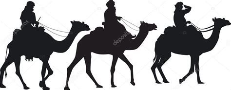 Fotosearch enhanced rf royalty free. Three camel riders silhouettes — Stock Vector © YvenDienst ...
