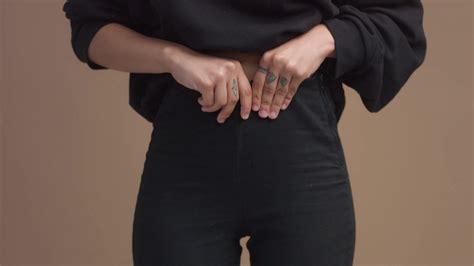 Closeup Of Woman S Waist And Hand Touching A Pants Stock Video Footage
