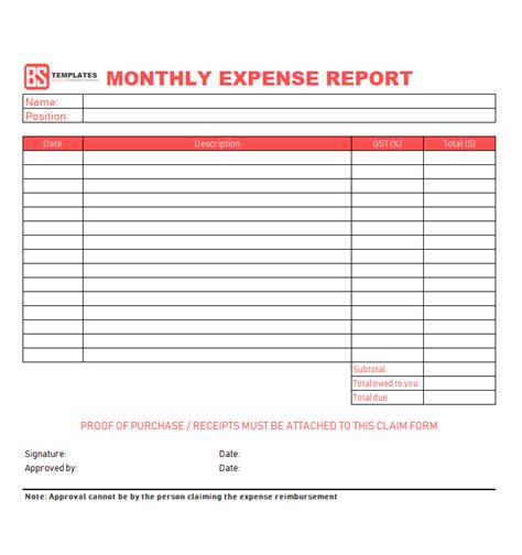 A monthly attendance sheet, which includes daily attendance tracking for up to 25 attendees. 10+ Expense report template - Monthly, Weekly printable ...