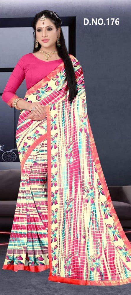 Casual Wear Pink Weightless Printed Saree With Border 63m At Rs 370piece In Surat