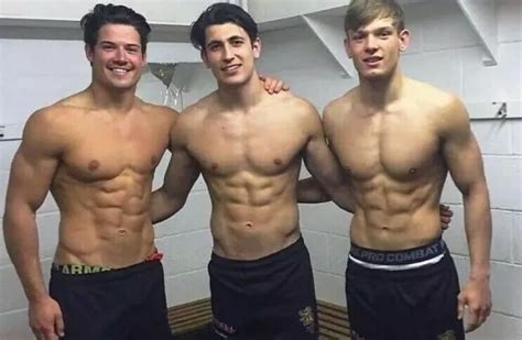 shirtless male muscular fit gym jock hunks beefcake locker room photo