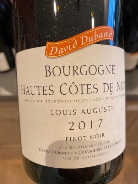 2017 David Duband Bourgogne Hautes Côtes De Nuits France Burgundy