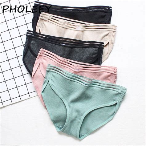 Pholeey 1pcs Macarons Color Girl Women Panties Solid Soft Female Briefs