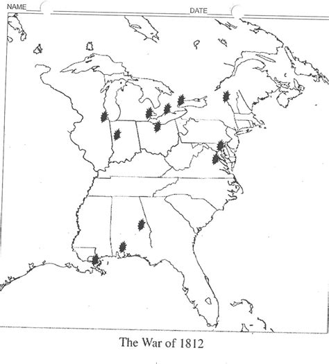 The War Of 1812 Battle Map Diagram Quizlet