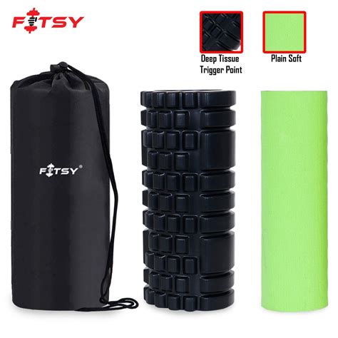 Fitsy 2 In 1 Yoga Foam Rollers For Deep Tissue Massage Exercise Pain