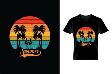 premium vector summer vintage couple vector t shirt design