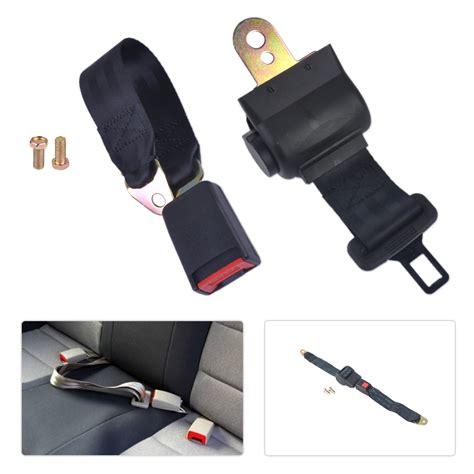 Dwcx Car 2 Point Retractable Seat Safety Lap Belt Strap Buckle