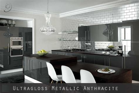 Custom kitchen and bathroom cabinet doors Ultra High Gloss Metallic Anthracite Kitchen Doors - https ...