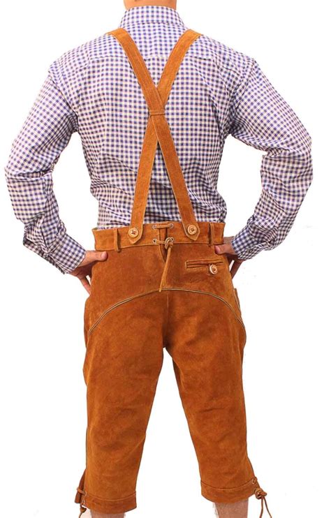 Bavarian Bundhosen Lavishing Gold Brown Lederhosen Store