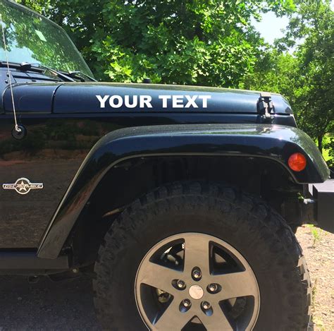 Custom Jeep Hood Decals Pair Of Two Your Choice Of Font And Etsy In