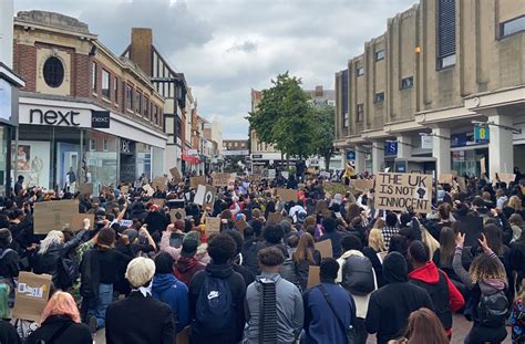 Young People Support Black Lives Matter With Bedford Town Centre