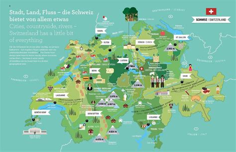 Mapa Turystyczna Szwajcarii Atrakcje Turystyczne I Zabytki Szwajcarii