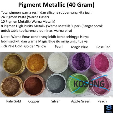 Jual Metallic Powder Gr Bubuk Metalik Pigmen Resin Pewarna Resin