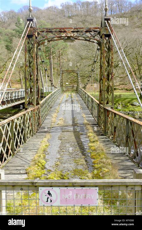 A Rickety Bridge In Mid Wales Stock Photo Alamy