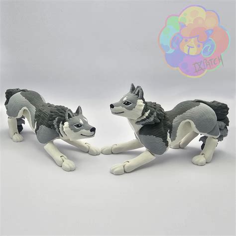 Wolf Flexi Articulated Animal Print In Place No Supports 3d Model