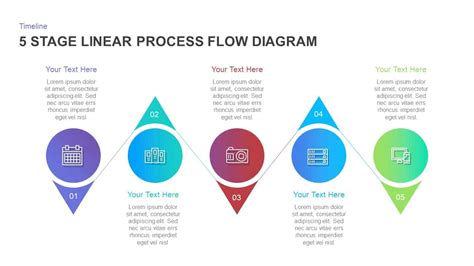 5 Stage Linear Process Flow Diagram Presentation Template Riset