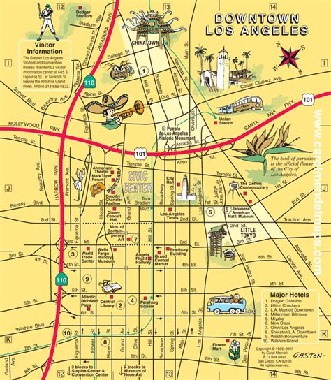 Medium Sized Downtown Los Angeles Map