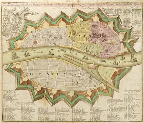 Historischer Stadtplan Bremen - Top Sehenswürdigkeiten