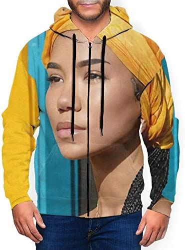 Amazon Com Codyahall Jhene Aiko Chilombo Men S Fashion Slim Fit Full Zip Hooded Sweatshirt