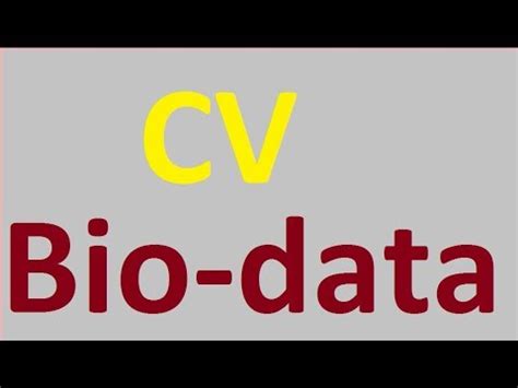 Biodata measures are based on the measurement principle of behavioral consistency, that is, past behavior is the best predictor of future behavior. CV or Bio-data writing skills- CV Format - The Best ...
