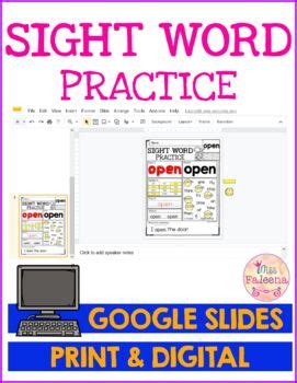 Sight Word Practice (First Grade) by Miss Faleena | TpT