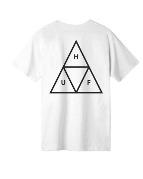 Huf Essentials Triple Triangle T Shirt White Wormhole Store