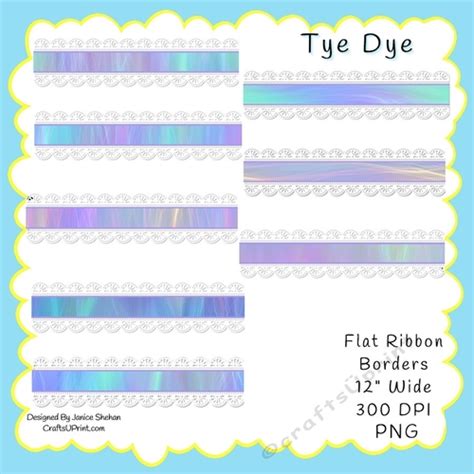 Tye Dye Ribbon Borders Lace Png Cup12083922049 Craftsuprint
