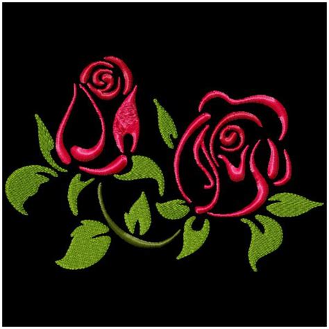 Floral Rose Embroidery Design Etsy