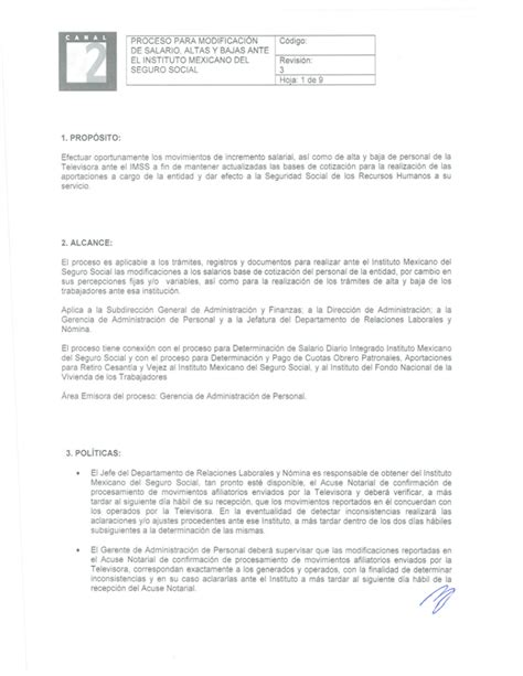 Modificaci N Salario Altas Bajas Ante Imss