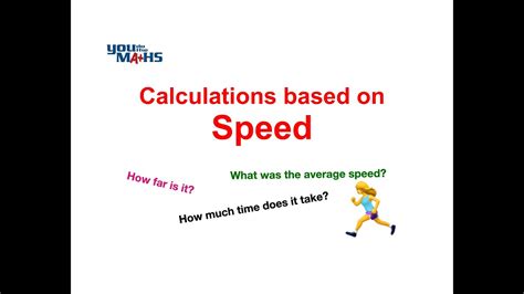 Speed Calculations Youtube