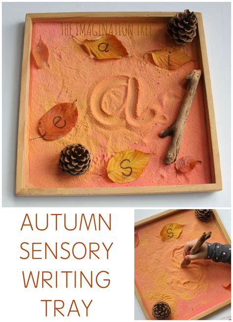 Autumn Sensory Writing Tray The Imagination Tree Fall Preschool