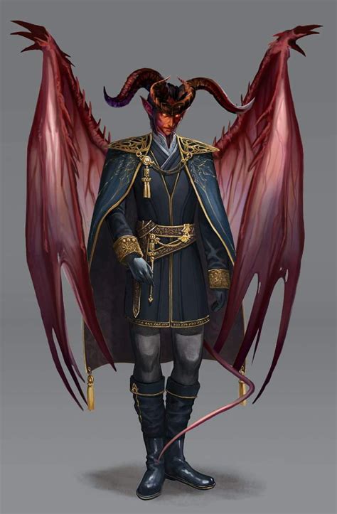 OC Barrakus Alstroemeria Bloodtaint Tiefling Fantasy Demon Character Portraits Dungeons
