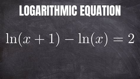 solving an equation with natural logarithms ln x 1 ln x 2 youtube