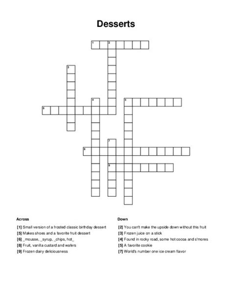 Thickener Used In Desserts Crossword