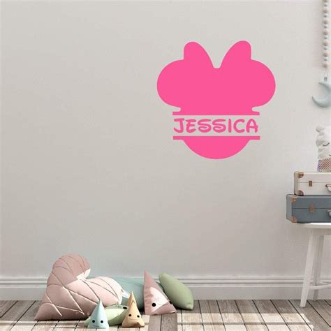 Personalised Disney Minnie Mouse Wall Sticker Name Mouse Wall